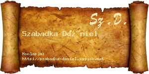 Szabadka Dániel névjegykártya